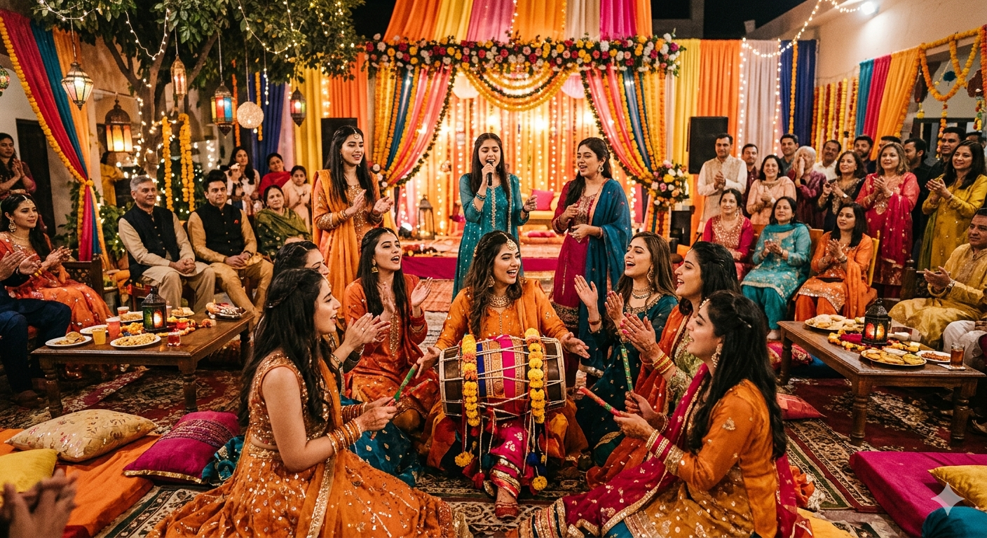 Vibrant Dholki & Sangeet Night